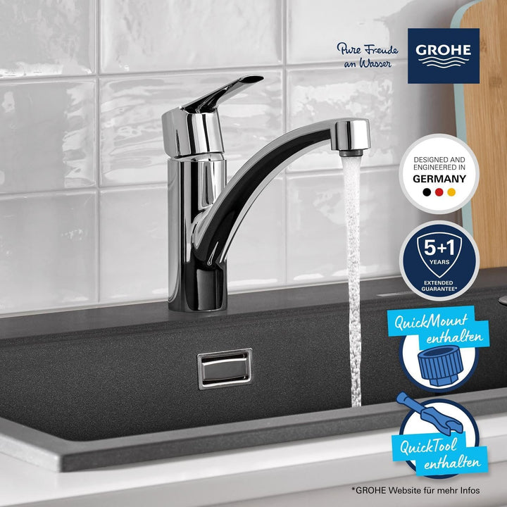 GROHE Start - Einhand-Spültischarmatur (DN 15, Schwenkbereich 140°, Einlochmontage), chrom, 30530002