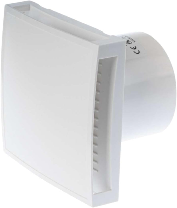EUROPLAST Ø 125mm Bad-Lüfter mit Timer - mit Weiss Front, Leise Ventilator - Fan zur Belüftung Ø 125