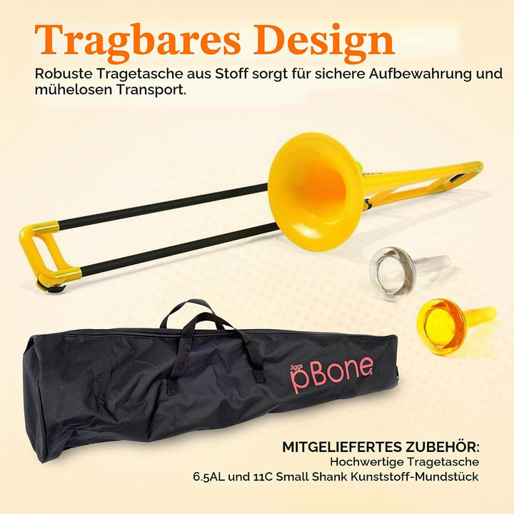 pBone Posaune, ABS-Kunststoff Posaune (Fiberglas Zugrohre, 8" Schallstück, 12,7 mm Bohrung, Kunststo