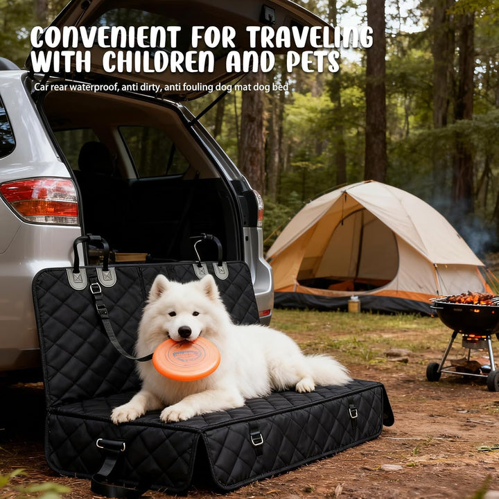 Hundedecke Auto Rückbank, 135x120cm Wasserdicht Kratzfest rutschfest Autoschondecke Hund Rücksitz mi