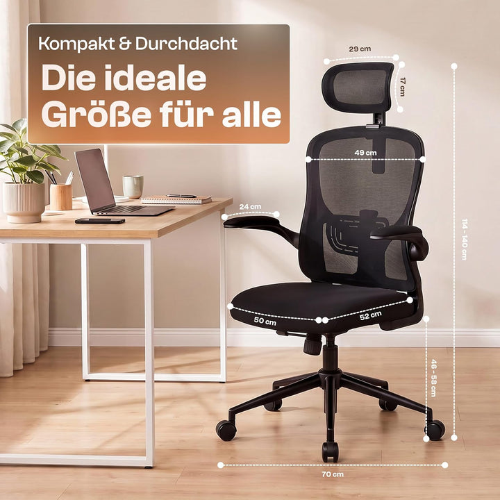 Charlie Bürostuhl ergonomisch [ORIGINAL] Mit 7 Komfort-Einstellungen | Schreibtischstuhl ergonomisch