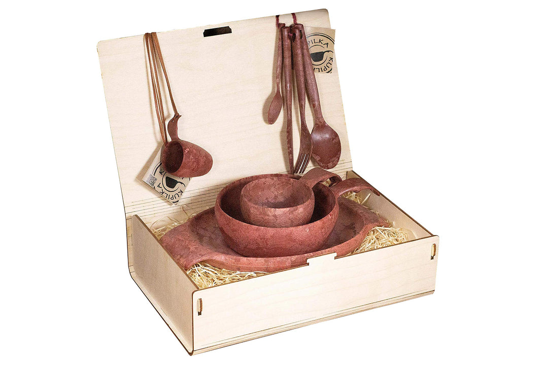 Kupilka Premium-Set – Öko-Geschirr, leicht und langlebig Rot/Ausflug, Einfarbig (Getaway Solids), Ro