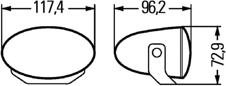 HELLA - Halogen-Fernscheinwerfer - FF 50 - E1 1210/ECE-R8 - 12V - oval - Referenzzahl: 12.5 - geschr