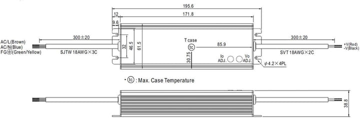 Mean Well HLG-80H-24A AC-DC Single Output LED-Treiber, Mix-Modus mit PFC, HLG-80H-24A