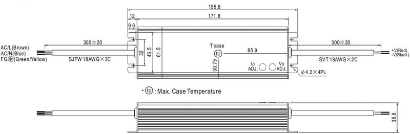 Mean Well HLG-80H-24A AC-DC Single Output LED-Treiber, Mix-Modus mit PFC, HLG-80H-24A