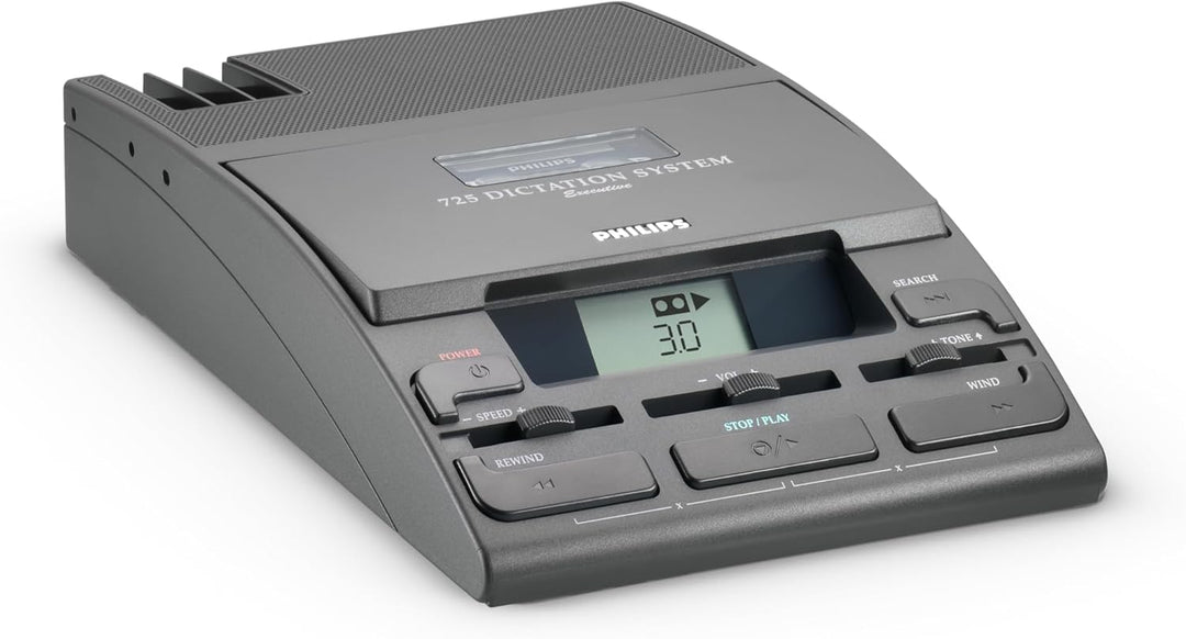 Philips LFH0725D Diktiergerät, inklusiv 30 Minuten Mini-Kassette LFH0005, Hand-Mikrofon LFH0276 und