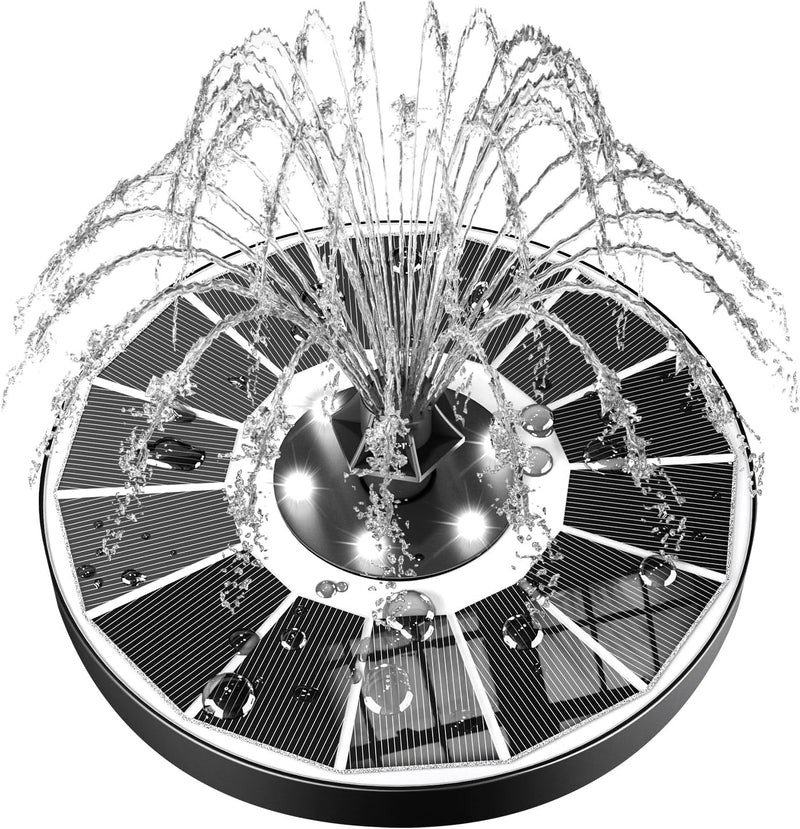SZMP Solar Springbrunnen für aussen 100% Glas 2023 Upgraded,3.5W Solar Teichpumpe mit 8 Effekte Sola