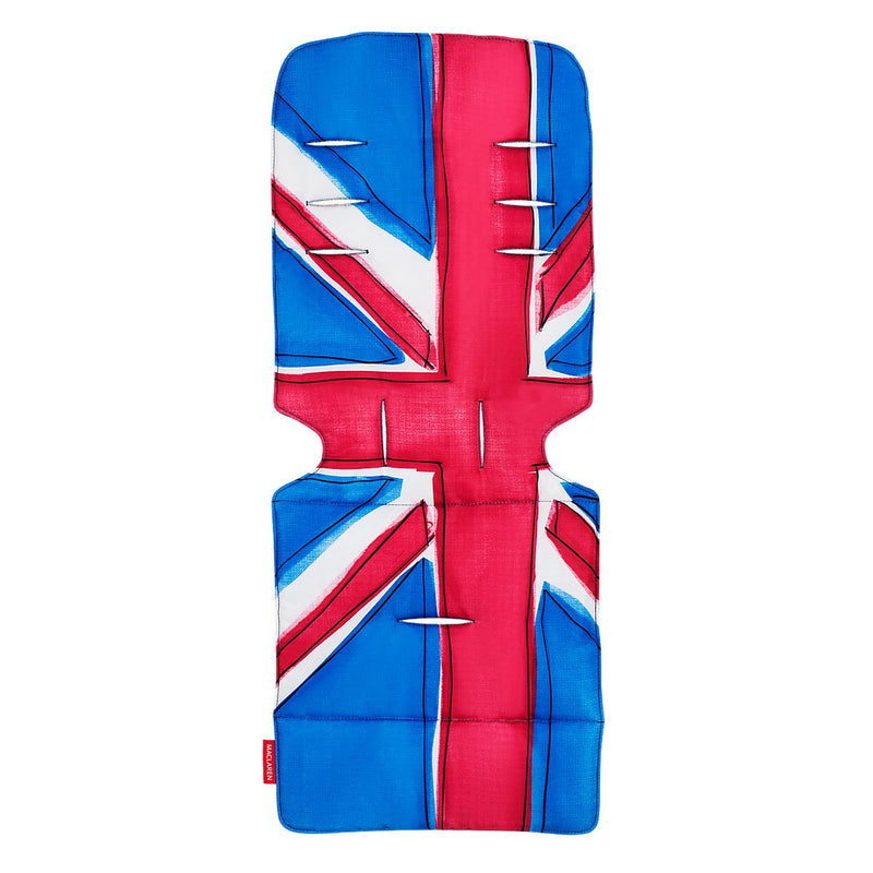 Maclaren Universal Sitzauflage Union Jack Princess Blue - Doppelseitiges Kinderwagenzubehör, Atmungs