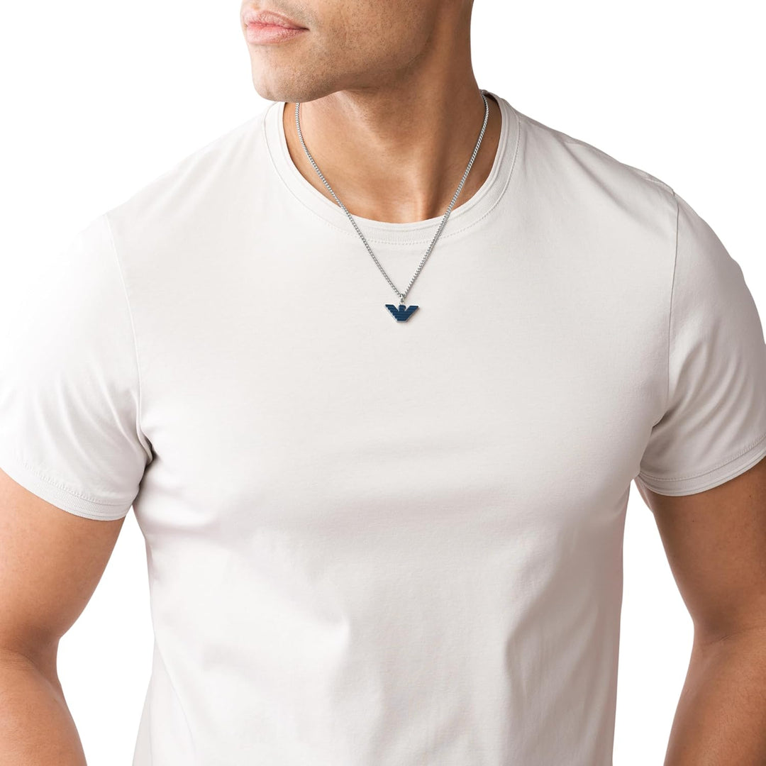 Emporio Armani Halskette Für Männer Essential, Länge: 525mm, Höhe: 3,5mm, Breite: 24mm Silberne Edel