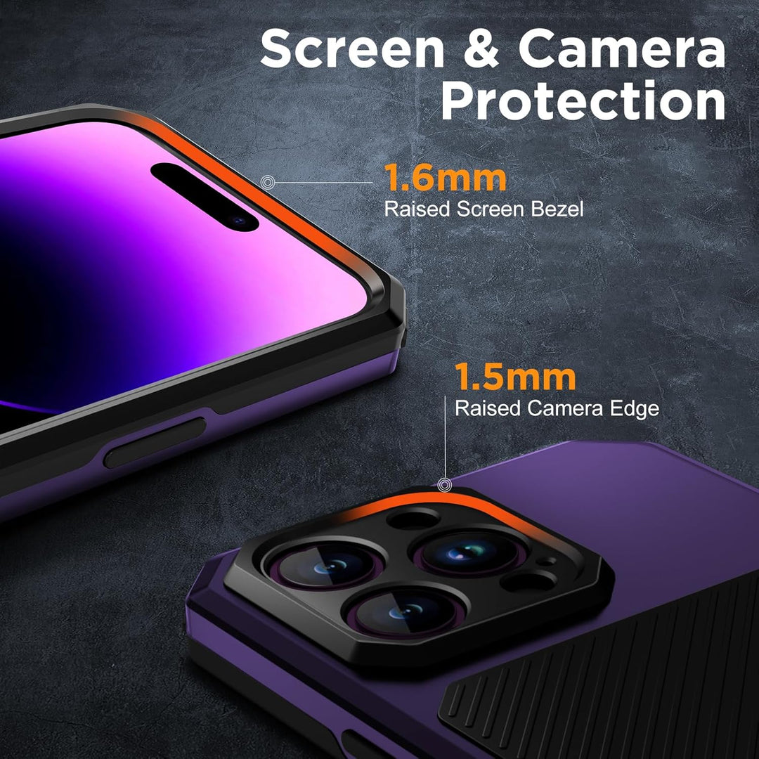 WIFORT Magnetisch Metall Hülle für iPhone 14 Pro Max Kompatibel mit MagSafe, mit 2 Stück Schutzglas,