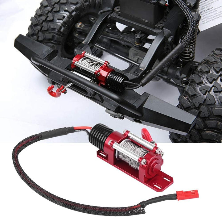 Dilwe RC Winch, 1/10 Elektro-Metallmodellfahrzeug-Crawler-Autozubehör mit Fernbedienung, Elektrische