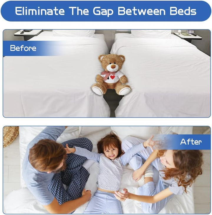 DUJUIKE Doppelbett-Zu-Kingsize-Bett-Konverter, 2-In-1-BettbrüCke, Verstellbarer Elastischer Matratze