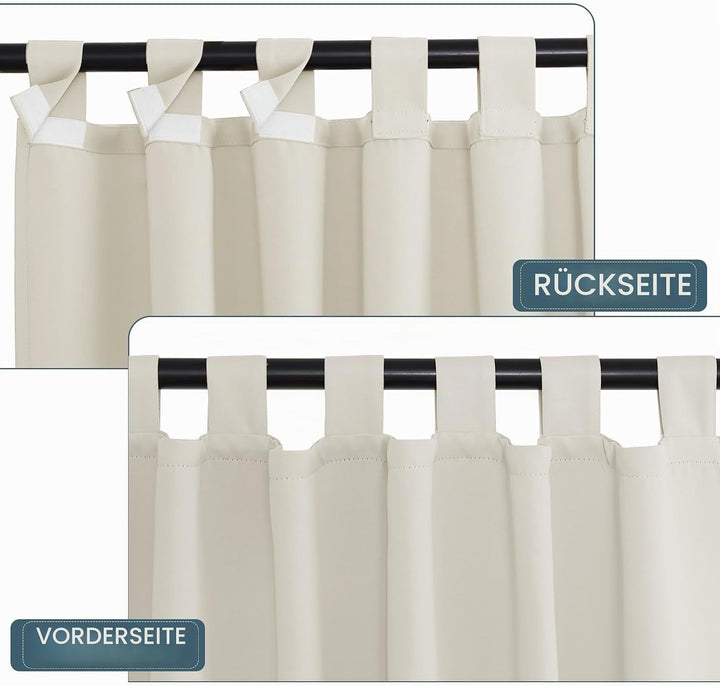PONY DANCE Outdoor Vorhang Wetterfest 2er Set H 243 x B 132 cm Outdoor Gardinen Wasserdicht Outdoorv