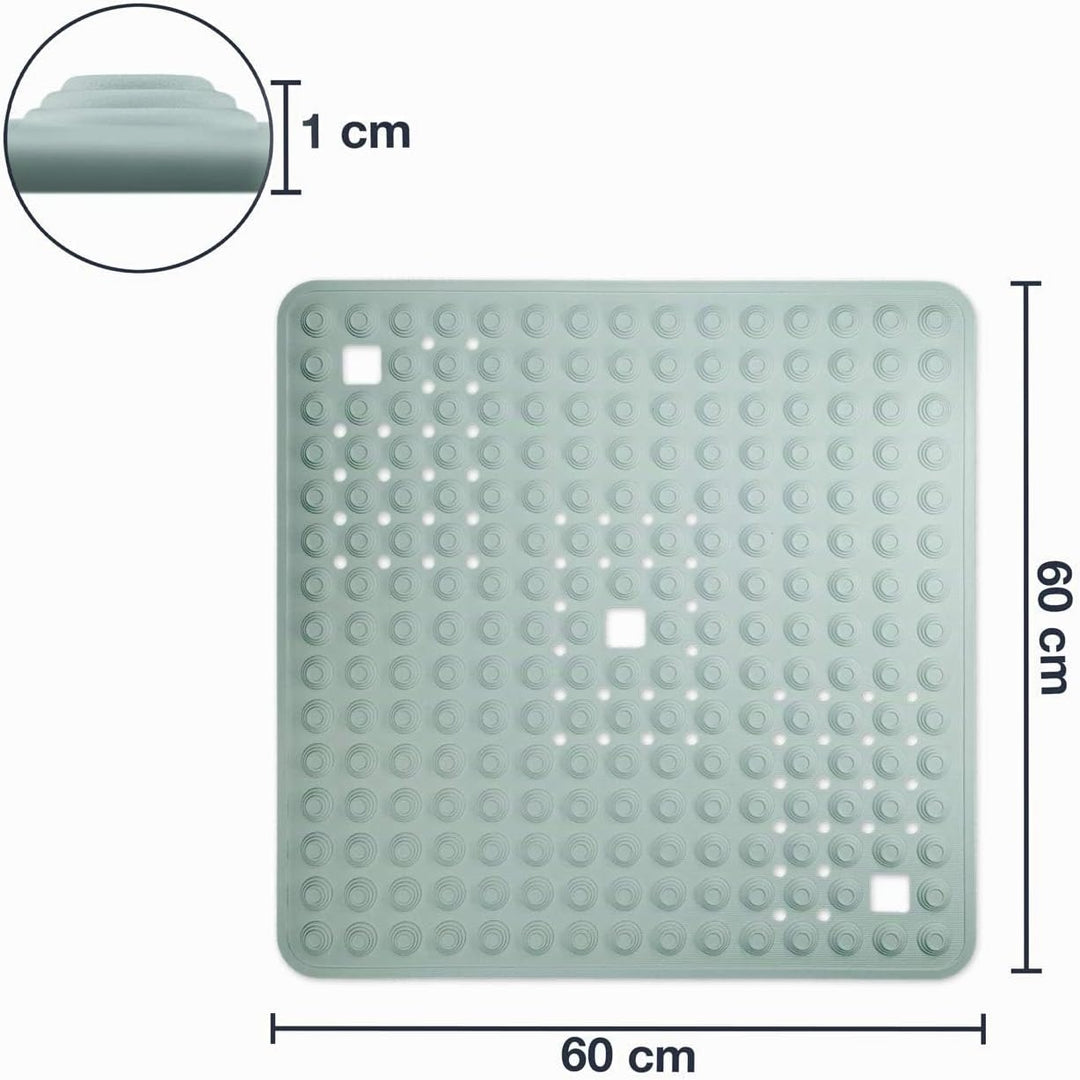 WohnDirect Duschmatte Mint/quadratisch: 60x60 cm - sehr rutschfest &amp; sehr robust - Antirutschmatte f