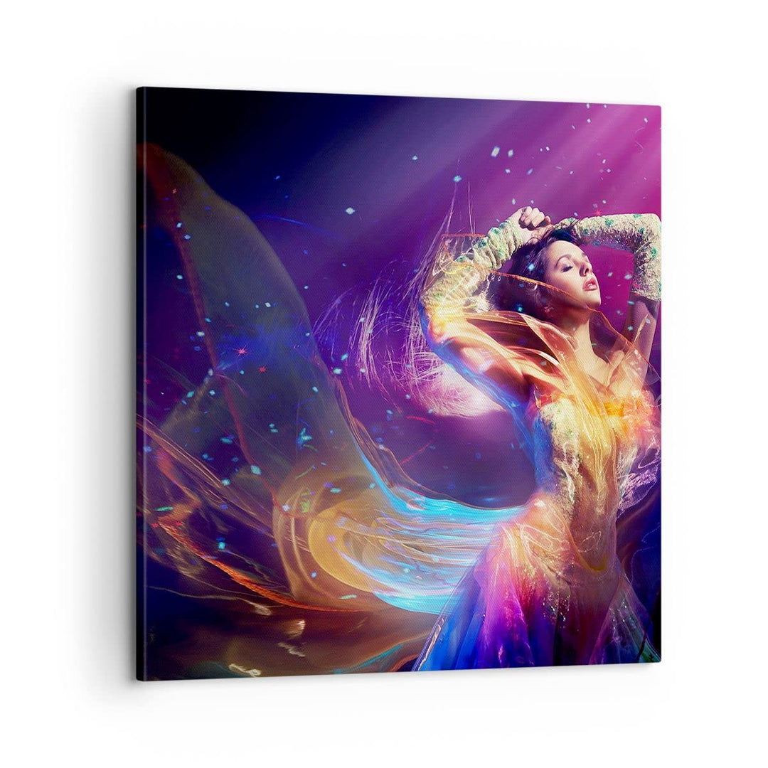 Bilder auf Leinwand Schönheit Disco Mode Make-up Leinwandbild 60x60cm Wandbilder Dekoration Wohnzimm