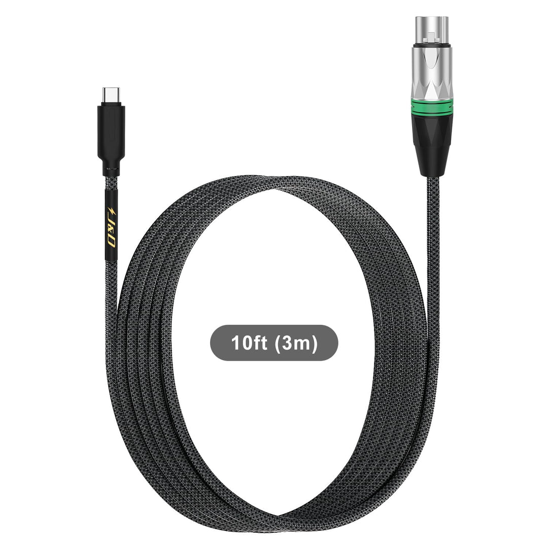 J&D USB-C zu XLR Mikrofon Audio Kabel für Audioaufnahme, Dynamisches Mikrofon, Geflochtenes USB-C zu