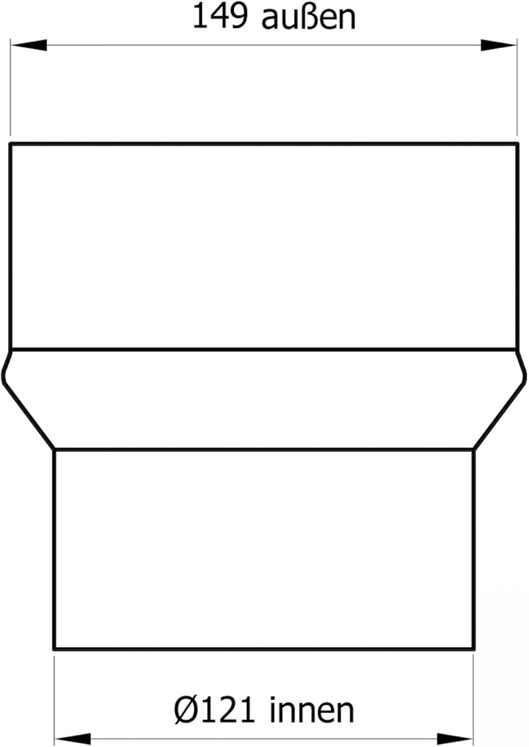 raik Rauchrohr/Ofenrohr-Erweiterung Innendurchmesser 120 mm Aussendurchmesser 150 mm Länge 140 mm St