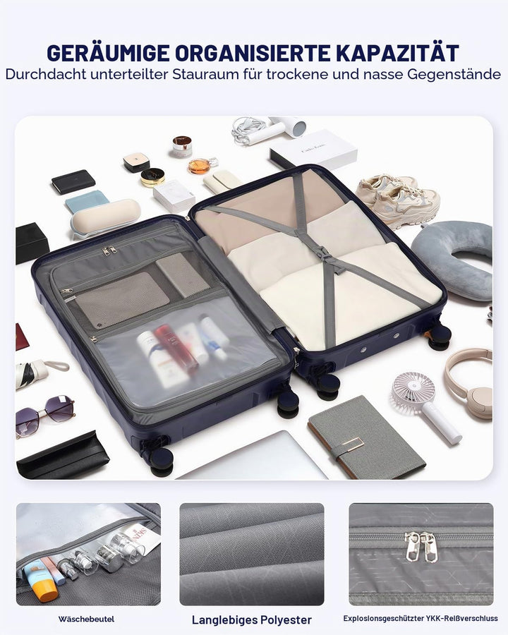 Sea choice Reisekoffer Set 5 Teilig ABS Hartschale Trolley Kofferset Gepäckset Grosse Kapazität Hand