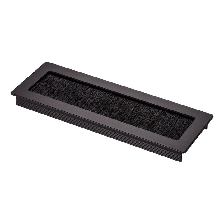 2 x Kabeldurchlass Kabeldurchführung Toledo aus Aluminium schwarz 20 x 7 cm Einbaumass: 19 x 6 x 1,6