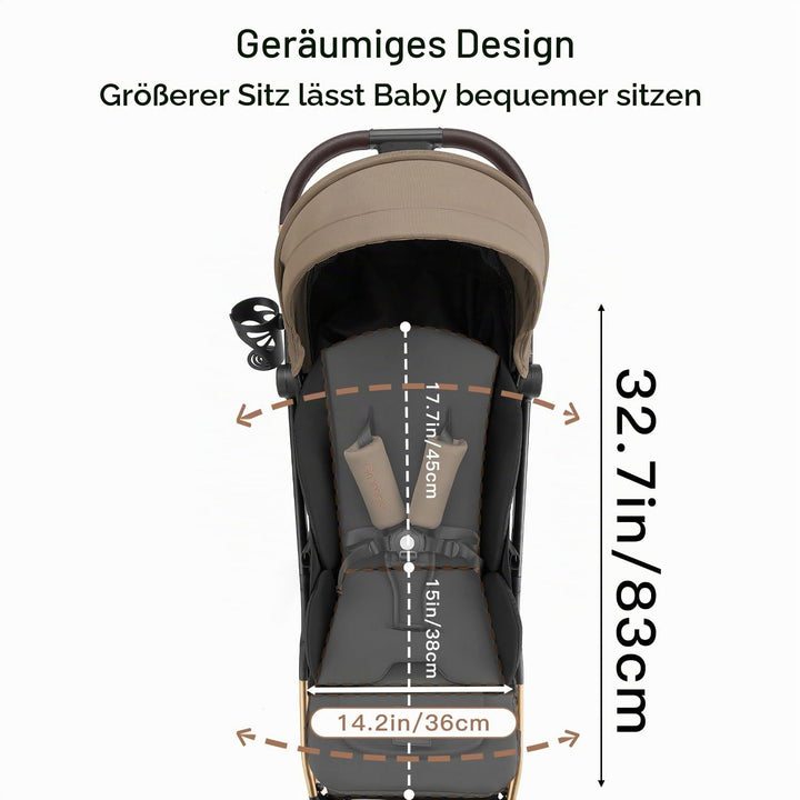 Gromast Gravity Faltbarer Kinderwagen, Tragbarer Reise-Kleinkindbuggy Mit Verstellbarer Rückenlehne