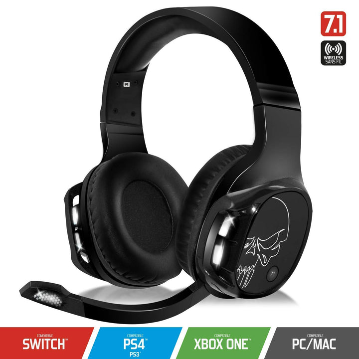 SPIRIT OF GAMER - XPERT-H1100 – Headset 7.1 Surround Black Pro Gamer - Kopfhörer - Weisse LEDs - Kun