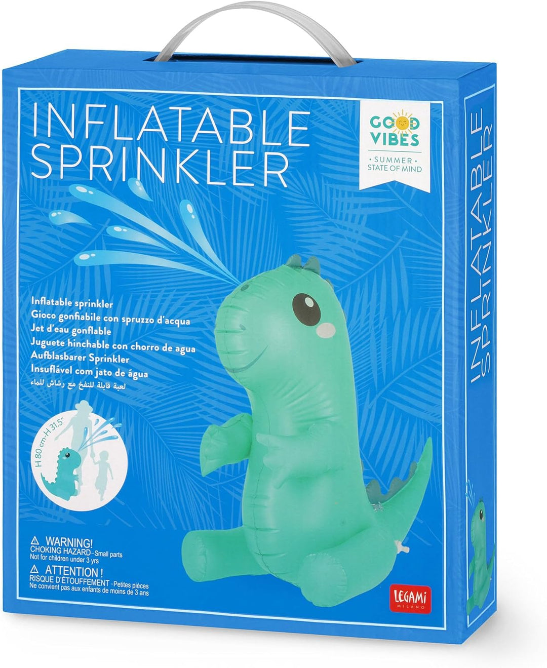 Legami - Aufblasbares Spiel mit Wasserspray - Inflatable Sprinkler, spritzender Dinosaurier, ideal f