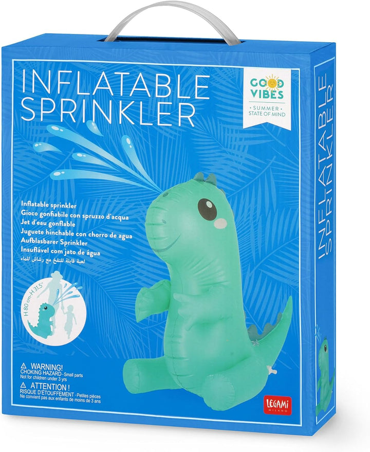 Legami - Aufblasbares Spiel mit Wasserspray - Inflatable Sprinkler, spritzender Dinosaurier, ideal f