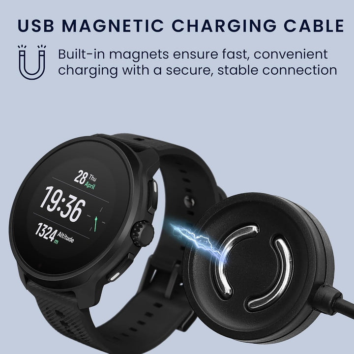 kwmobile USB Kabel Charger kompatibel mit Suunto Peak 9 Ladekabel - Smart Watch Ersatzkabel - Fitnes