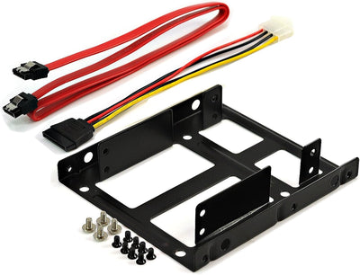 Rhombutech® Set 5X Einbaurahmen für 2X 2,5 Zoll HDD/SSD auf 3,5 Zoll - Metall - sehr stabil - optimi