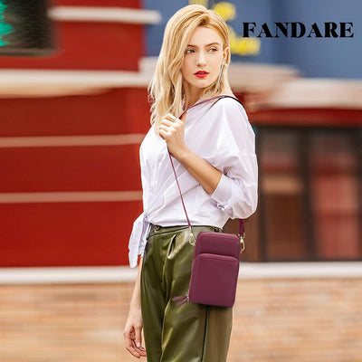 FANDARE Handy Umhängetasche Frauen Crossbody Tasche Schultertasche Damen Handy-Brieftasche Klein Han