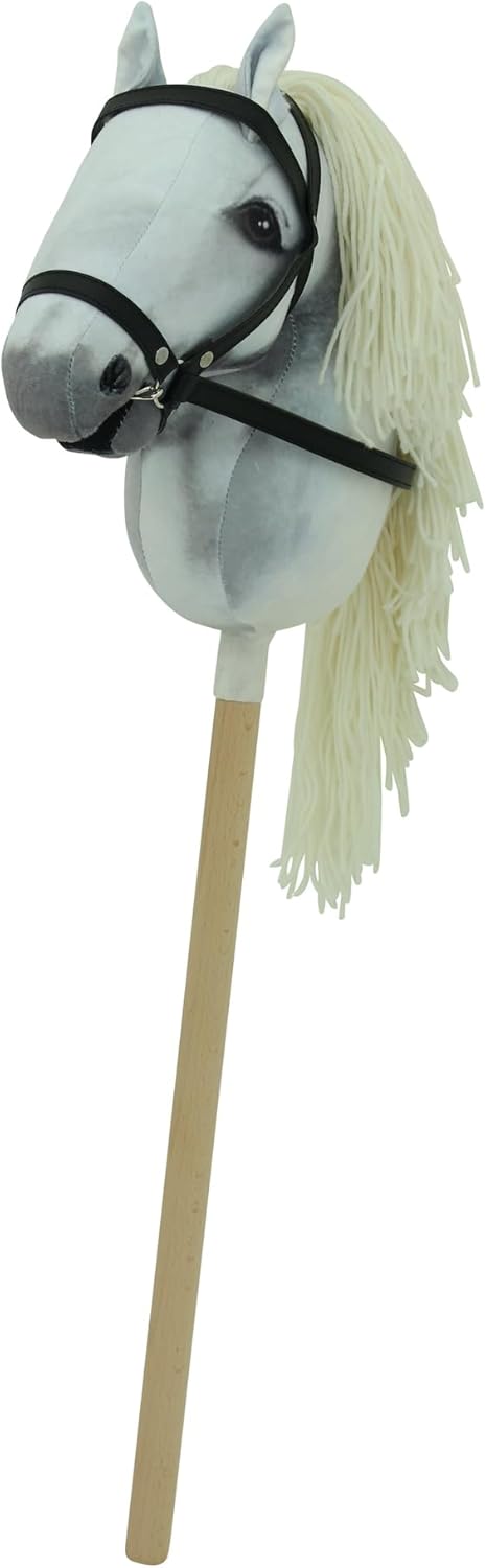 Sweety Toys Hobbyhorse Steckenpferd weiss geeigent für Hobbyhorsing & Transportbeutel Turnbeutel