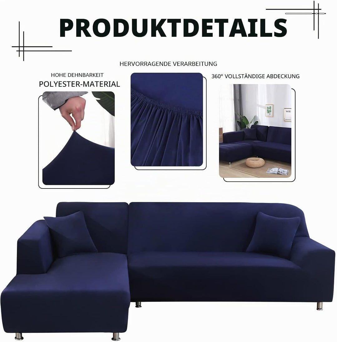 Lydevo Sofabezug Ecksofa L Form Sofa Überwürfe Stretch Sofabezug L Form Rechts oder Links mit Zwei K