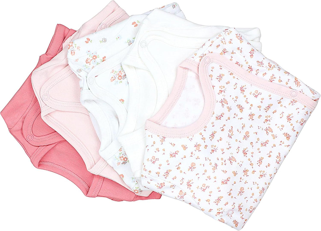 TupTam Baby Body Mädchen 5er Set – Kurzarm Wickelbody aus Baumwolle mit Print, Atmungsaktiv und Haut