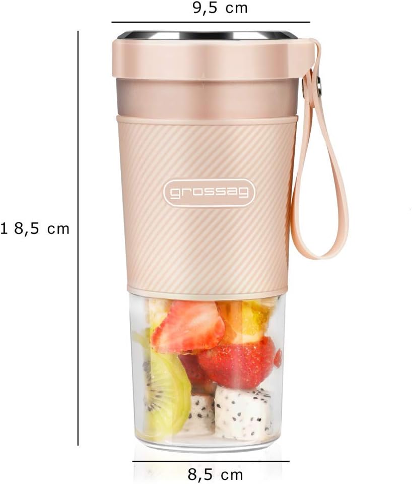 grossag Akku Smoothie Mixer to-go MX 10.05 Türkis mit USB für 0,3 Liter, Türkis
