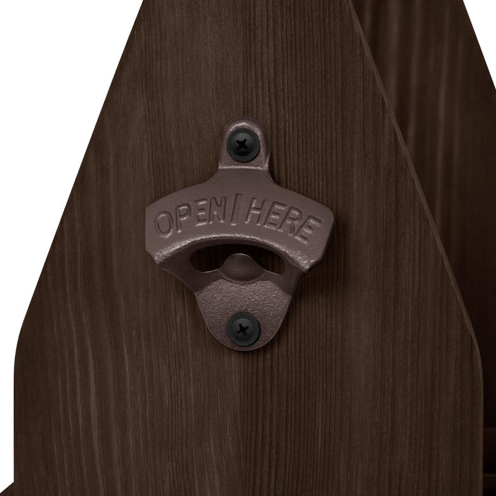 Maverton Bierträger für 6 Flaschen 0,5L + Gravur - Männerhandtasche mit Flaschenöffner - Grösse: 25x