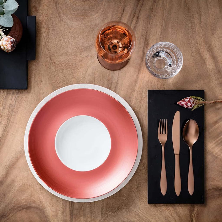 Villeroy und Boch Manufacture Glow Tiefer Teller Coupe, 29 cm, Premium Porzellan, Glow, Glow Tiefer