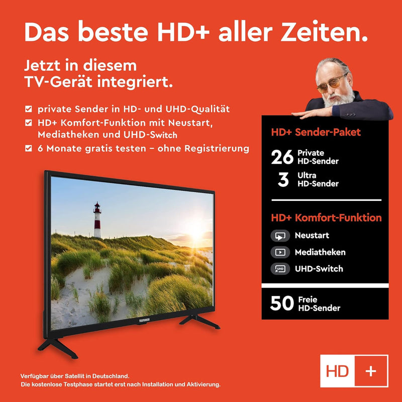 TELEFUNKEN XH32SN550S 32 Zoll Fernseher/Smart TV (HD Ready, HDR, Triple-Tuner) - Inkl. 6 Monate HD+