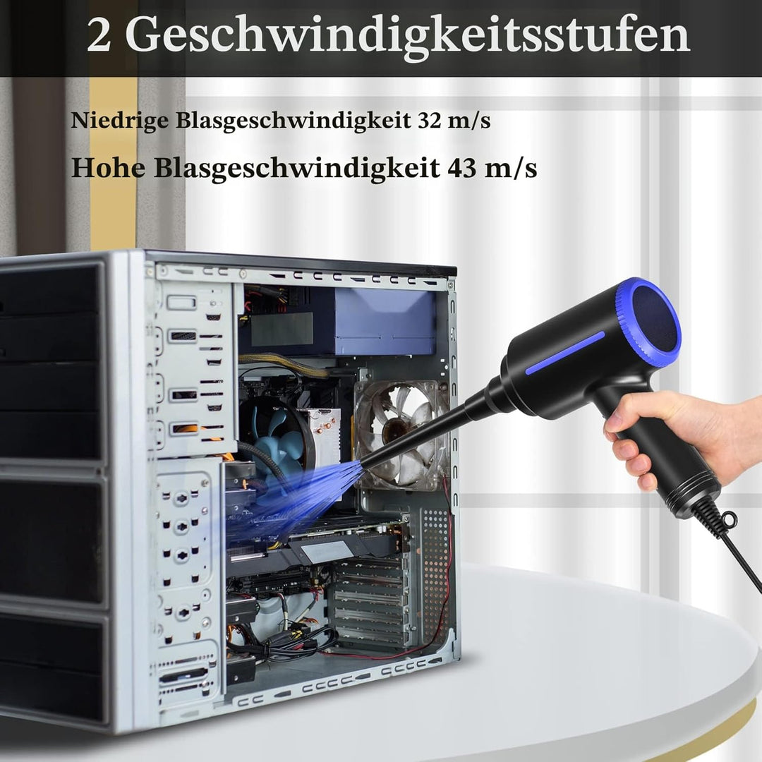 ATEngeus Elektrische Staubgebläse, 500W Druckluft, 2-Gang Air Duster, Druckluftspray PC Reinigungsse