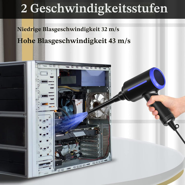 ATEngeus Elektrische Staubgebläse, 500W Druckluft, 2-Gang Air Duster, Druckluftspray PC Reinigungsse