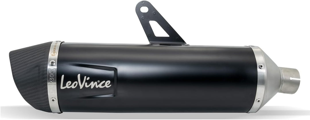 Endschalldämpfer LeoVince SLIP-ON SBK NERO, Edelstahl schwarz, Carbon Kappe, mit Zulassung für Trium