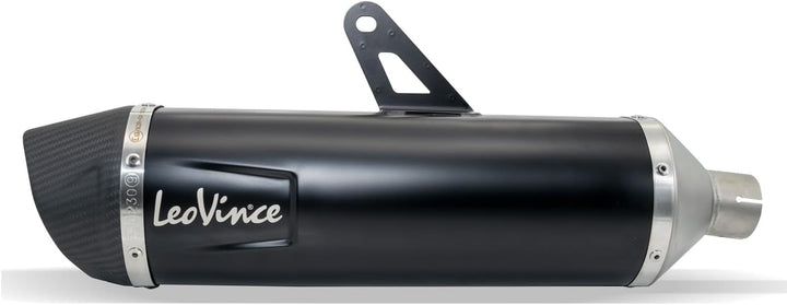 Endschalldämpfer LeoVince SLIP-ON SBK NERO, Edelstahl schwarz, Carbon Kappe, mit Zulassung für Trium