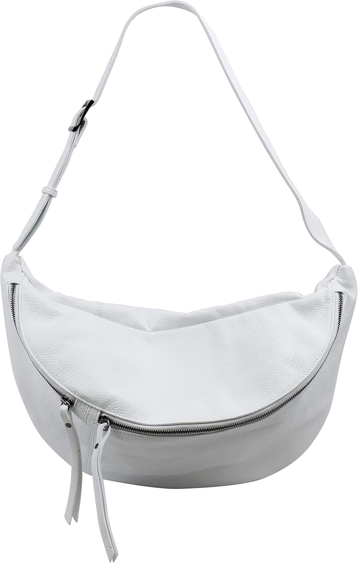 SH Leder echt Leder Damen Unisex Brusttasche für Festival Reise XXL Gross Hüfttasche Crossbody Bag F