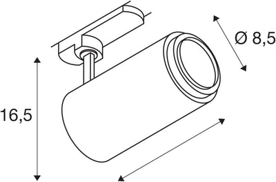 SLV 3 Phasen System Leuchte NUMINOS® ZOOM M / LED 3-Phasen-Strahler, Spot, Decken-Strahler, Decken-L