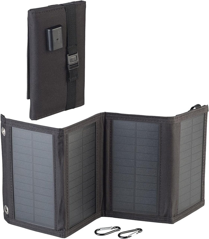 revolt Solar-Powerbank Qi: Magnetische Powerbank + Falt-Solarpanel, 10.000 mAh, für Qi & MagSafe (So