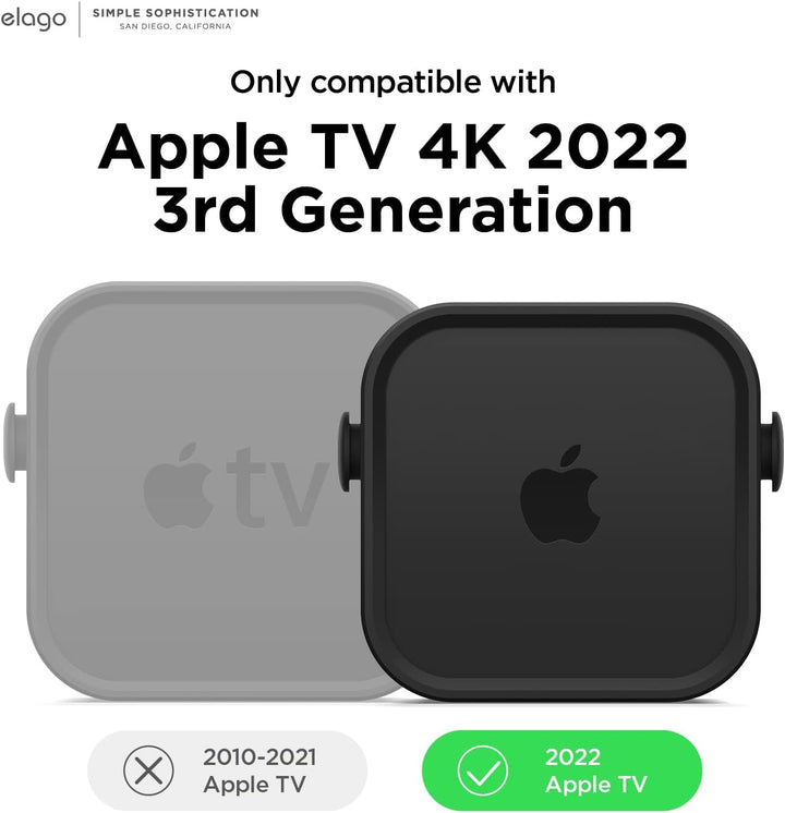 elago Mehrfachmontage Kompatibel mit Apple TV 4K 3rd Generation (2022) - 3 Montageoptionen: Magnet,