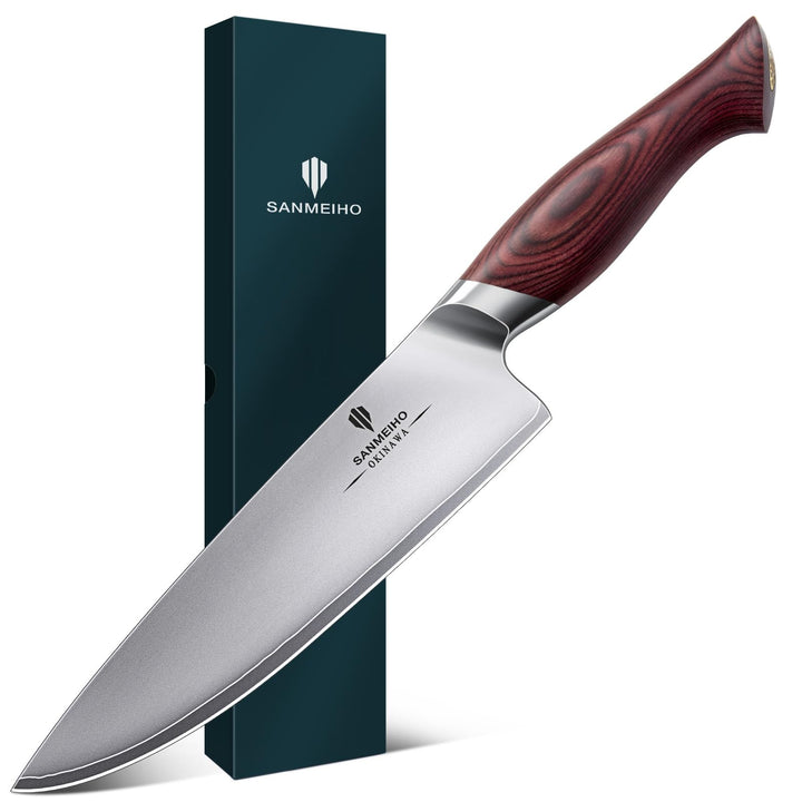 SANMEIHO Kochmesser 20cm Profi Japanisches Küchenmesser Chefmesser - Ultrascharf aus 5-lagiger 10Cr1