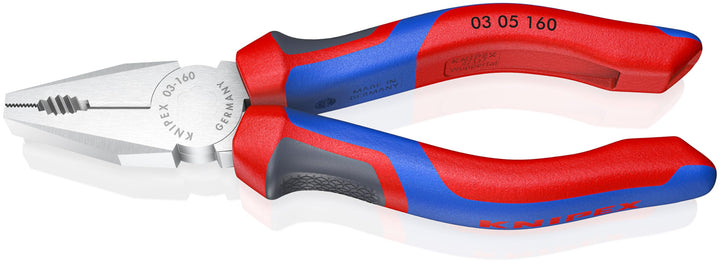 Knipex Kombizange verchromt, mit Mehrkomponenten-Hüllen 160 mm (SB-Karte/Blister) 03 05 160 SB 160 m