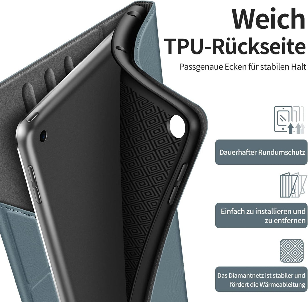 HOLIMET Hülle für iPad 9. Generation (2021) mit Stifthalter, iPad 8/7. Generation (2020/2019) PU-Led