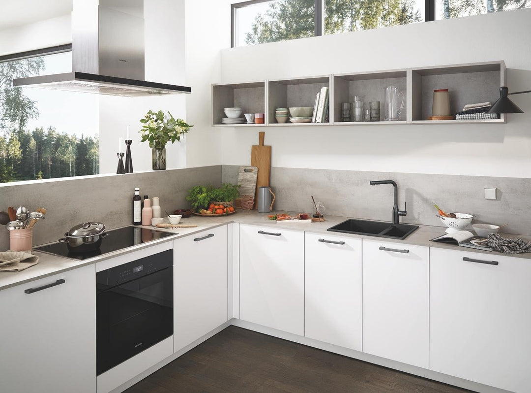 GROHE Essence, Küchenarmatur 2 Strahlarten (Wasserhahn Küche mit ausziehbarer Brause, 360° schwenkba