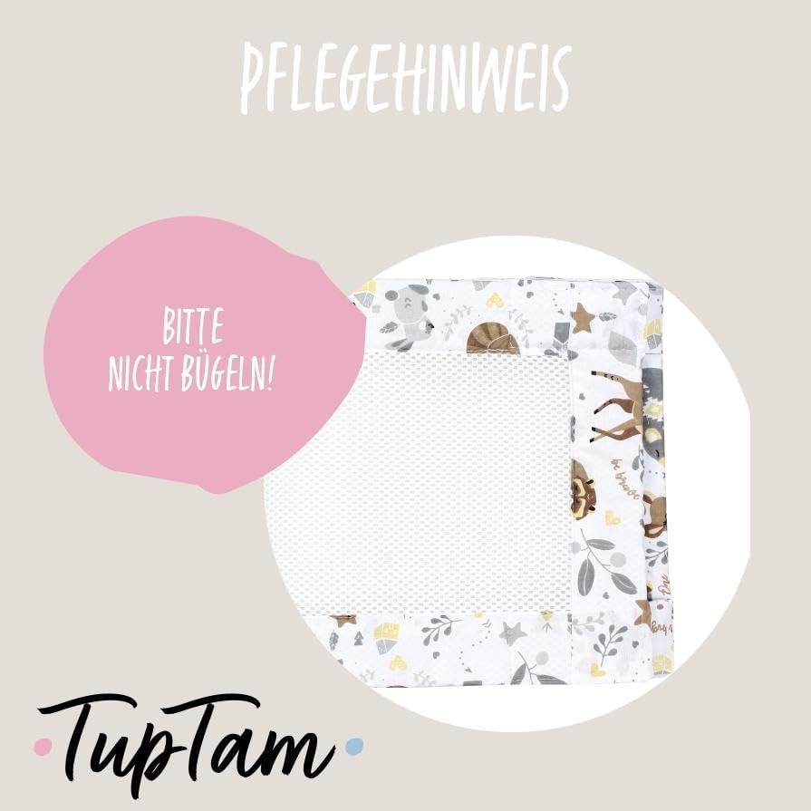 TupTam Gitterstäbe Schutz Netz Babybett Nestchen 3D Mesh 2 Pack, Farbe: Extra Dickes 8mm Netz/Wilde